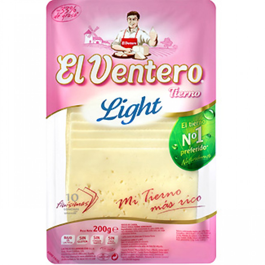 Queso Tierno Light En Lonchas El Ventero Envase 0 Grs